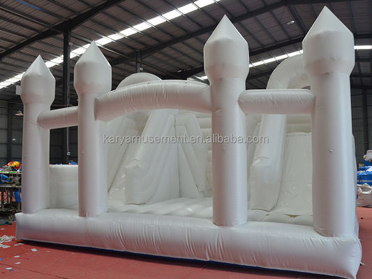 Indoor Slide Kleuter Witte Bounce House voor feest Bruiloft opblaasbaar Bouncy Castle Combo
