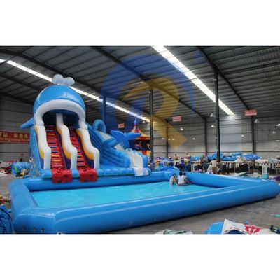 CE Blower en reparatie-accessoires inclusief opblaasbaar waterpark met haaienslide