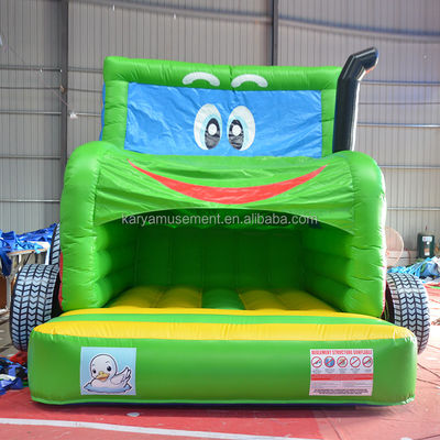 Kinderen Indoor Outdoor Bungee Trampoline opblaasbaar Bouncy Castle Jumper Groene tractor