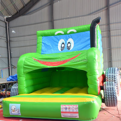 Kinderen Indoor Outdoor Bungee Trampoline opblaasbaar Bouncy Castle Jumper Groene tractor