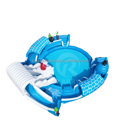 Oversize zwembad Moonwalk opblaasbaar waterpark voor kinderen en volwassenen IJsbeer waterglijbaan