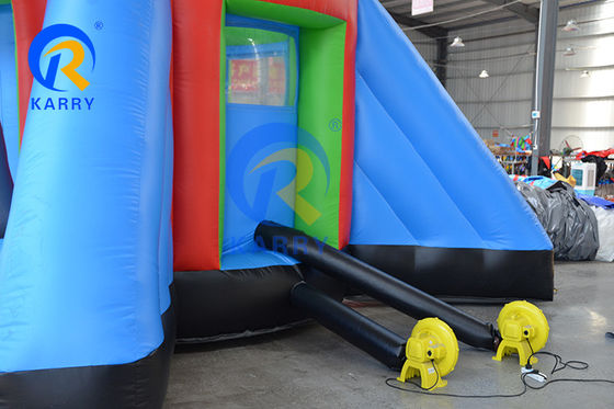 Custom Logo Printed PVC opblaasbare raket Airborne Adventure Game voor kinderen en volwassenen