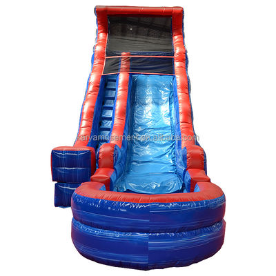 Commercieel opblaasbaar waterspeelgoed 9x3m of maat waterpark met zwembad en glijbanen