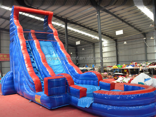 Commercieel opblaasbaar waterspeelgoed 9x3m of maat waterpark met zwembad en glijbanen