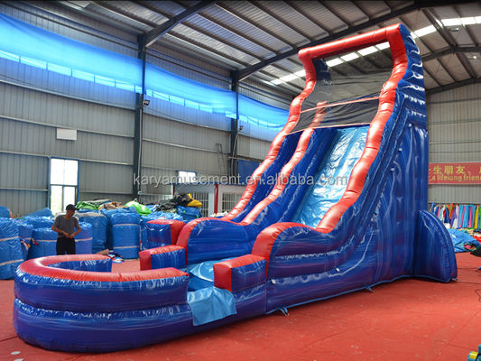 Commercieel opblaasbaar waterspeelgoed 9x3m of maat waterpark met zwembad en glijbanen