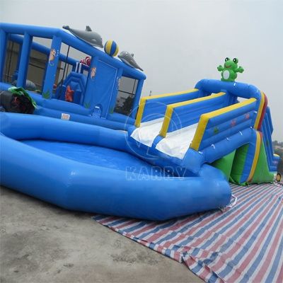 Ontwerp van duurzame opblaasbare waterslide en zwembad voor kinderentertainment