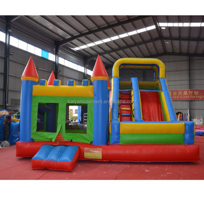 Kenmerken PORTABLE PVC Rood N Blauw Opblaasbaar Kasteel met zwembad N Glijbaan Bouncer House