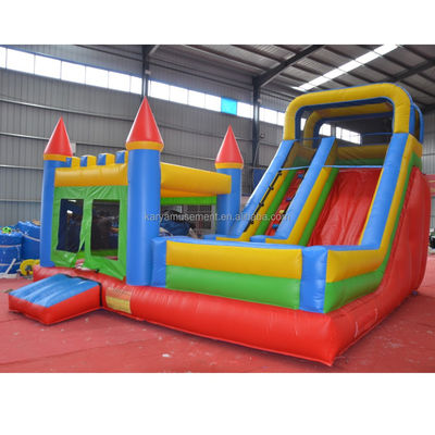Kenmerken PORTABLE PVC Rood N Blauw Opblaasbaar Kasteel met zwembad N Glijbaan Bouncer House