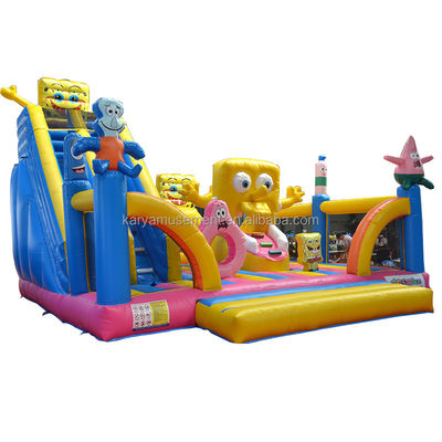 Opblaasbare trampoline voor kinderen met CE/EN71/EN14960-certificering en Sponge Bob Castle