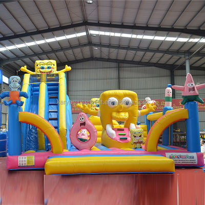 Opblaasbare trampoline voor kinderen met CE/EN71/EN14960-certificering en Sponge Bob Castle