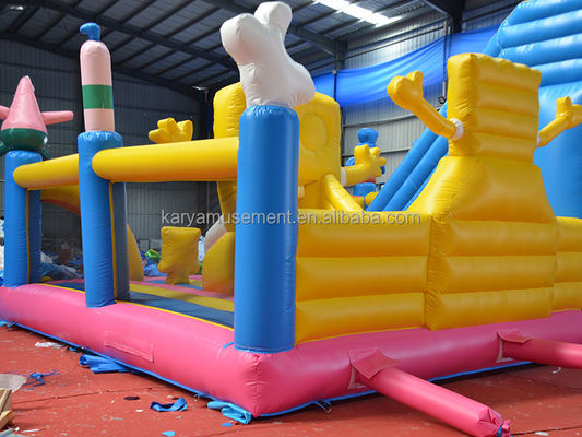 Opblaasbare trampoline voor kinderen met CE/EN71/EN14960-certificering en Sponge Bob Castle