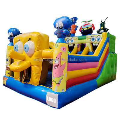 Gepersonaliseerde kleur opblaasbare SpongeBob Park thema Bouncy Castle voor volwassenen Fun City Party