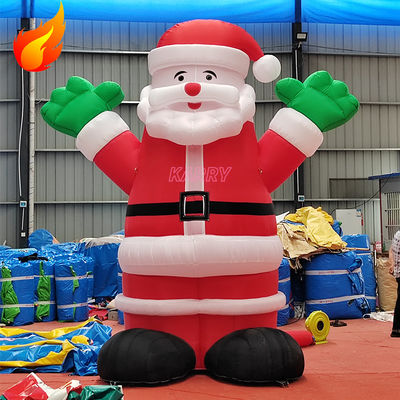 Warm kerstfeest 4 meter hoge gigantische opblaasbare kerstman met draagbare functies