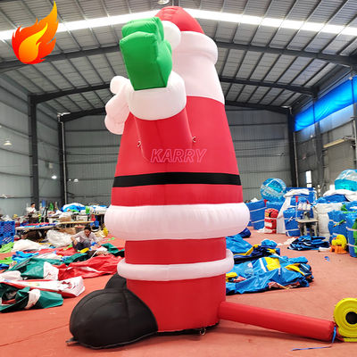 Warm kerstfeest 4 meter hoge gigantische opblaasbare kerstman met draagbare functies