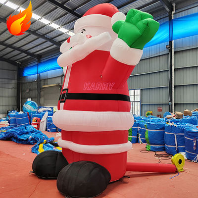 Warm kerstfeest 4 meter hoge gigantische opblaasbare kerstman met draagbare functies