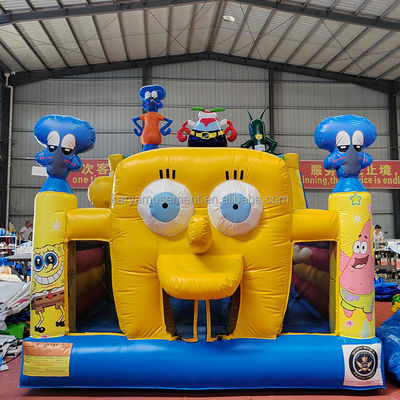 Gepersonaliseerde kleur opblaasbare SpongeBob Park thema Bouncy Castle voor volwassenen Fun City Party