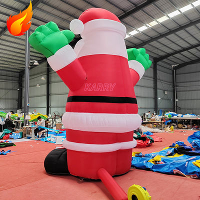 Warm kerstfeest 4 meter hoge gigantische opblaasbare kerstman met draagbare functies