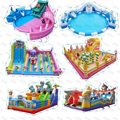 Unisex Water Fun 2024 Custom opblaasbaar waterpark met PORTABLE glijbaan en kasteel