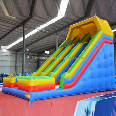 Achtertuin opblaasbare waterslide 2 rijstroken en zwembaden Kinderen water speeltuin park Spelen glijbaan
