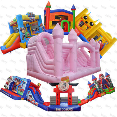 Opblaasbare Roze Bouncy Bouncing Bouncer Kasteel voor Kinderen Kleuterspeletjes Combo Slide