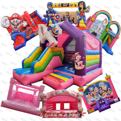 Opblaasbare Roze Bouncy Bouncing Bouncer Kasteel voor Kinderen Kleuterspeletjes Combo Slide