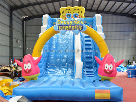 29ft Sponge-Bob Wide Slip n Slide voor Kinderen N Volwassenen Indoor PVC Commerciële opblaasbare
