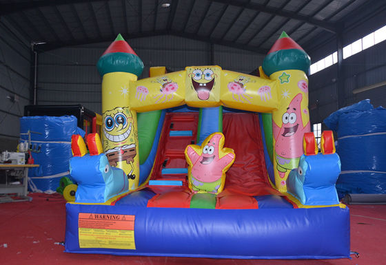 5-10 passagiers Custom Small Sponge-Bob Wet and Dry Slide met digitaal printerontwerp