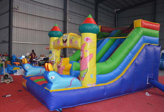 5-10 passagiers Custom Small Sponge-Bob Wet and Dry Slide met digitaal printerontwerp