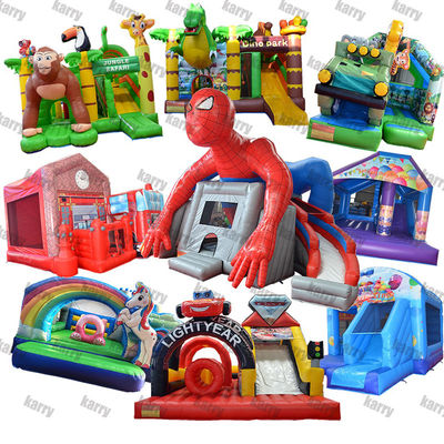 Waterpark opblaasbare Fun City Combo met obstakelbaan en Sponge-Bob Park thema