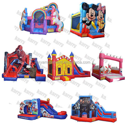 Waterpark opblaasbare Fun City Combo met obstakelbaan en Sponge-Bob Park thema