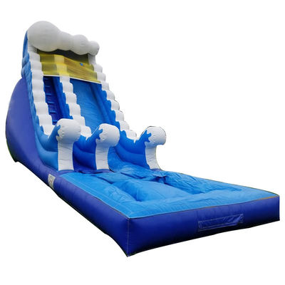 Blauwe waterglijbaan voor buitenspelen Grote glijbaan voor buitenspelen