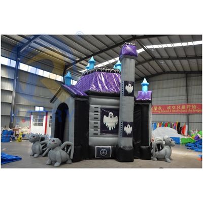 EN14960 Gecertificeerde opblaasbare halloween-schedelboog aangepast spookhuis decoratie