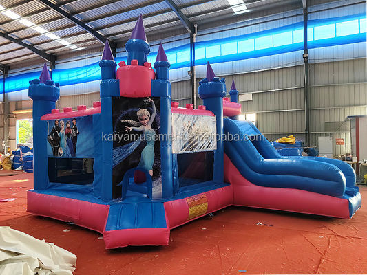 Indoor Play Grote opblaasbare bounce house games met prinses Frozen thema en glijbaan