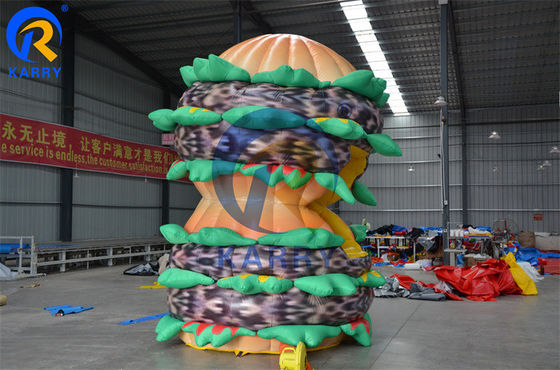 Gepersonaliseerde opblaasbare reclame hamburger model voor voedsel kiosk direct aangeboden
