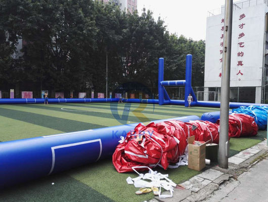 Draagbare opblaasbare rugbywedstrijd voor kinderen en volwassenen