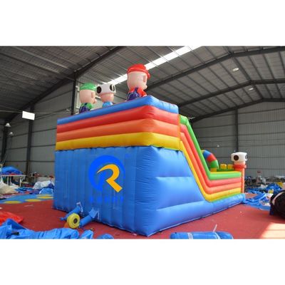 Kinderen buiten speeltuin Mario thema Air Trampoline opblaasbaar springkasteel met glijbaan