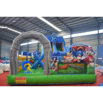Karry opblaasbare pret stad Unisex blauwe speeltuin voor kinderen in gigantisch opblaasbaar park