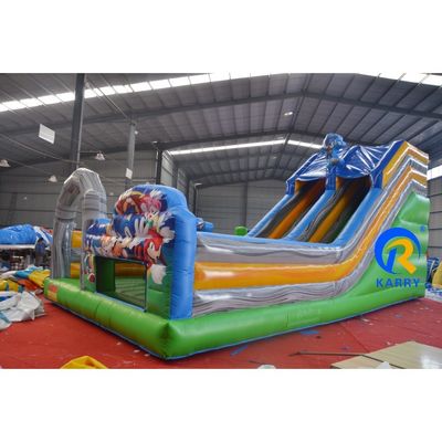 Karry opblaasbare pret stad Unisex blauwe speeltuin voor kinderen in gigantisch opblaasbaar park