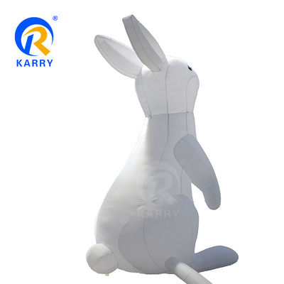 LED-verlichting Grote witte konijn model PVC opblaasbare ballon voor commerciële branding