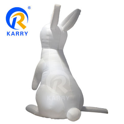 LED-verlichting Grote witte konijn model PVC opblaasbare ballon voor commerciële branding