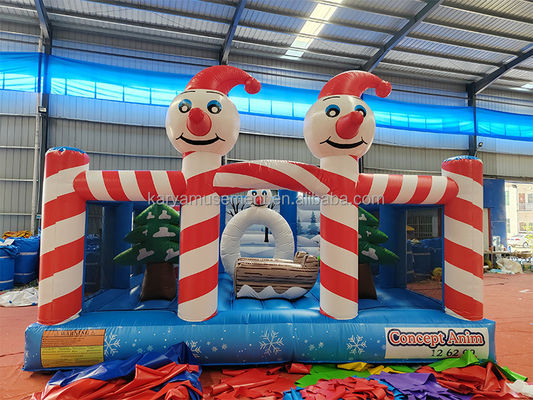 Persoonlijke kerst opblaasbare pop clown trampoline springkasteel voor binnen en buiten