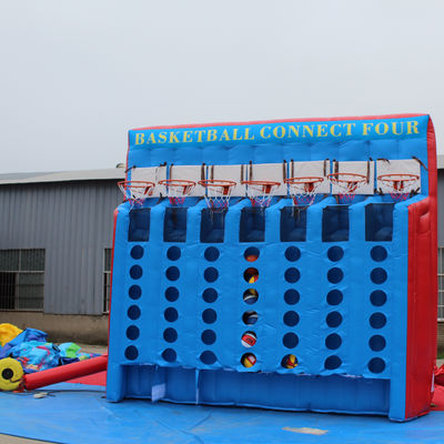 PVC Tarpaulin Connect 4 opblaasbare basketbal sport spel voor interactief carnaval plezier