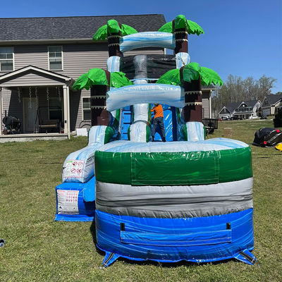 Volwassenen grootte opblaasbare springers PVC opblaasbare luchtspring glijbanen combo met splash pool