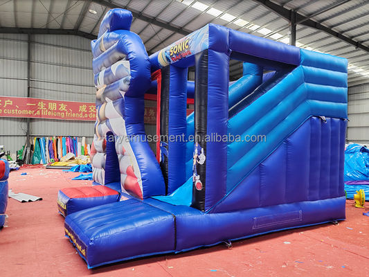 Unisex Features Customized Sonic Bounce House Opblaasbare Combo Glijbaan voor feestverhuur