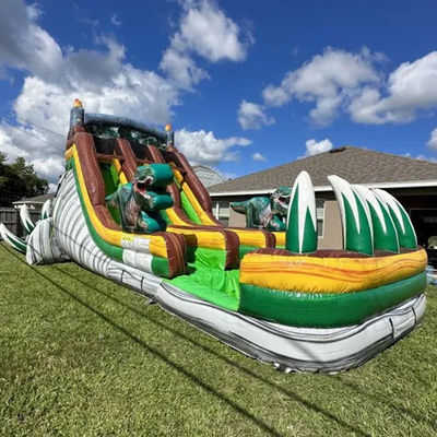Maximale capaciteit 100-500 kg Grote springwoud Dino waterglijbaan voor commerciële verhuur