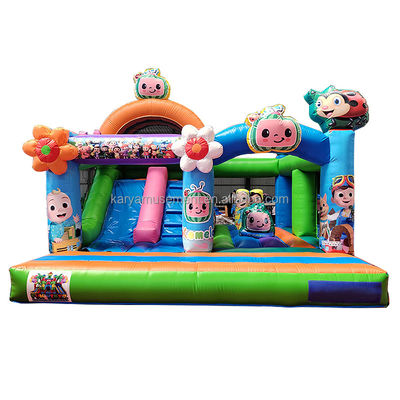 CE/EN71/EN14960 Gecertificeerd Cocomelon Theme Kids Party Trampoline Bouncer met glijbaan