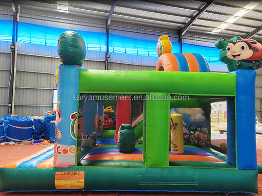 CE/EN71/EN14960 Gecertificeerd Cocomelon Theme Kids Party Trampoline Bouncer met glijbaan