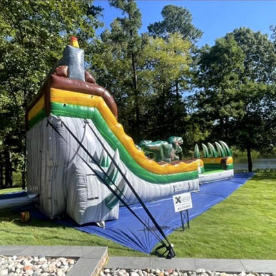 Laat je verbeelding los Tropische jungle Dino thema waterglijbaan met Splash Pool Fun