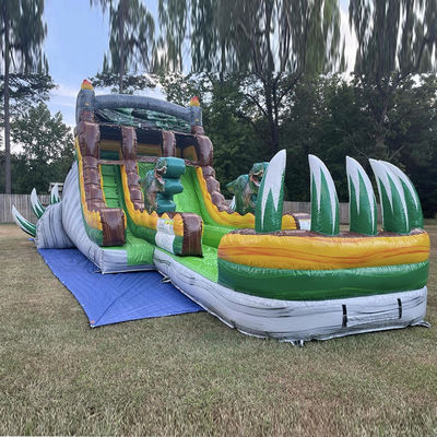 Laat je verbeelding los Tropische jungle Dino thema waterglijbaan met Splash Pool Fun