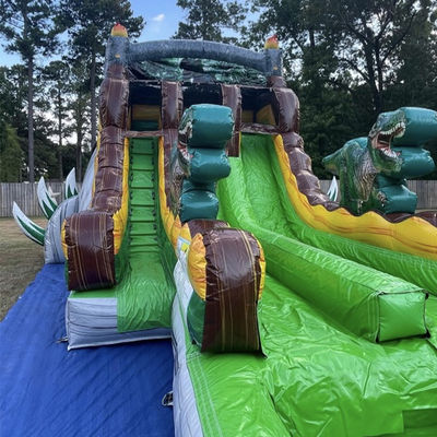 Laat je verbeelding los Tropische jungle Dino thema waterglijbaan met Splash Pool Fun